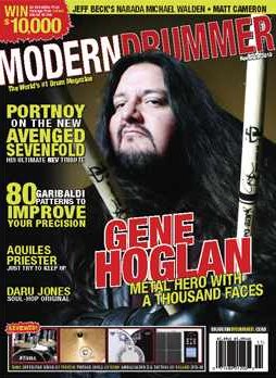 Gene Hoglan on the cover of Modern Drummer magazine